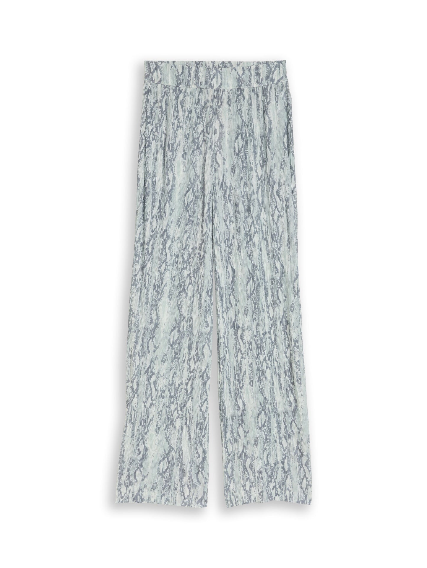 Crinkle Wide Leg Hose mit Schlangenprint