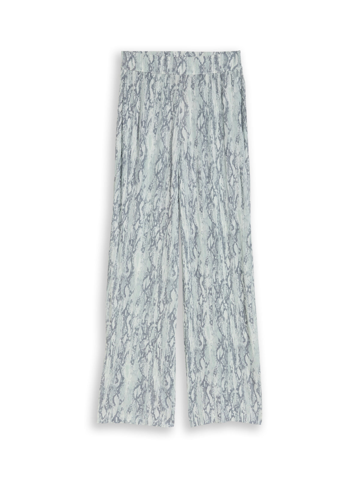 Crinkle Wide Leg Hose mit Schlangenprint