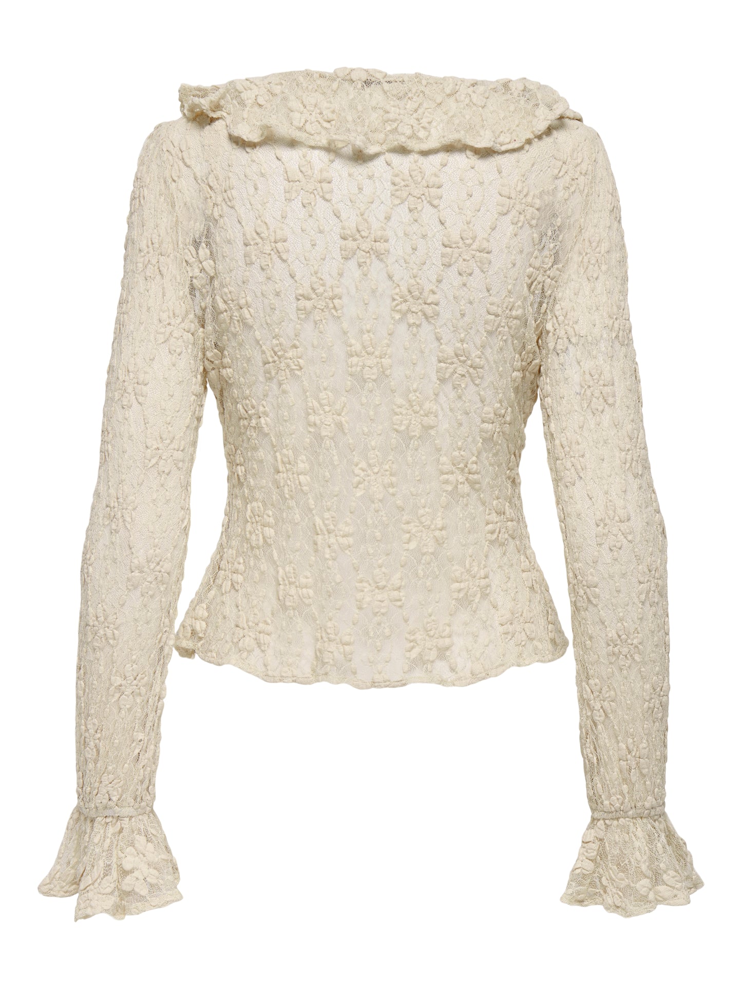 ONLPEARLINA LS RUFFLE LACE TOP WVN