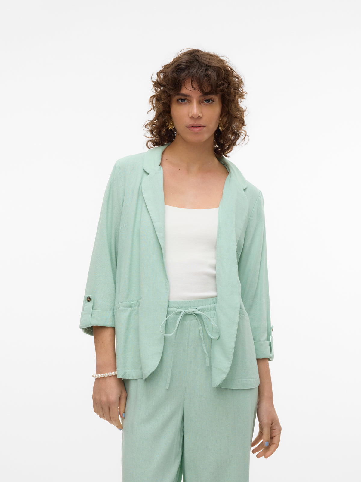 VMJESMILO LIN 3/4 LOOSE BLAZER WVN NOOS