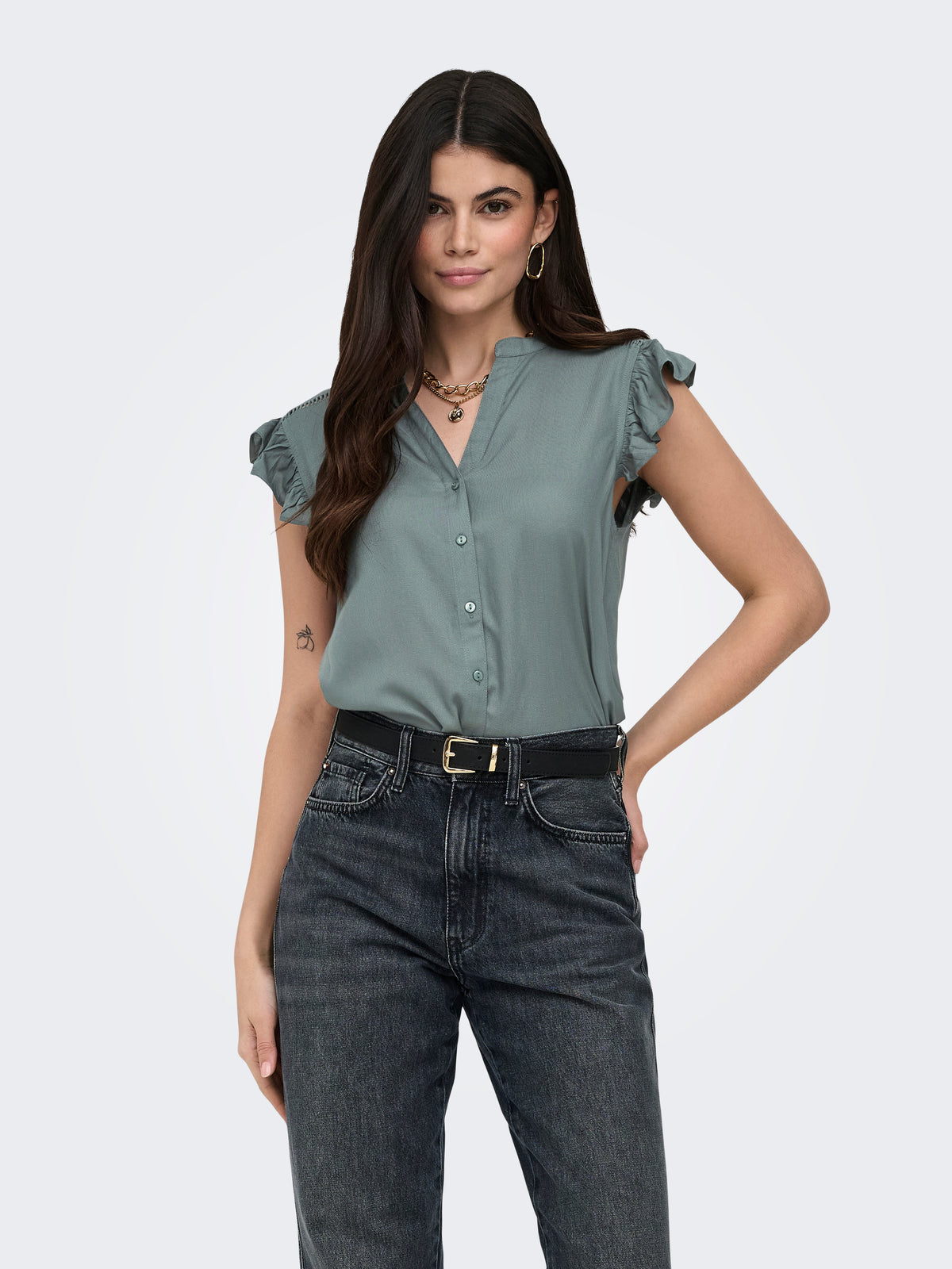 ONLROSELLA LIFE CAPSLEEVE SHIRT WVN NOOS