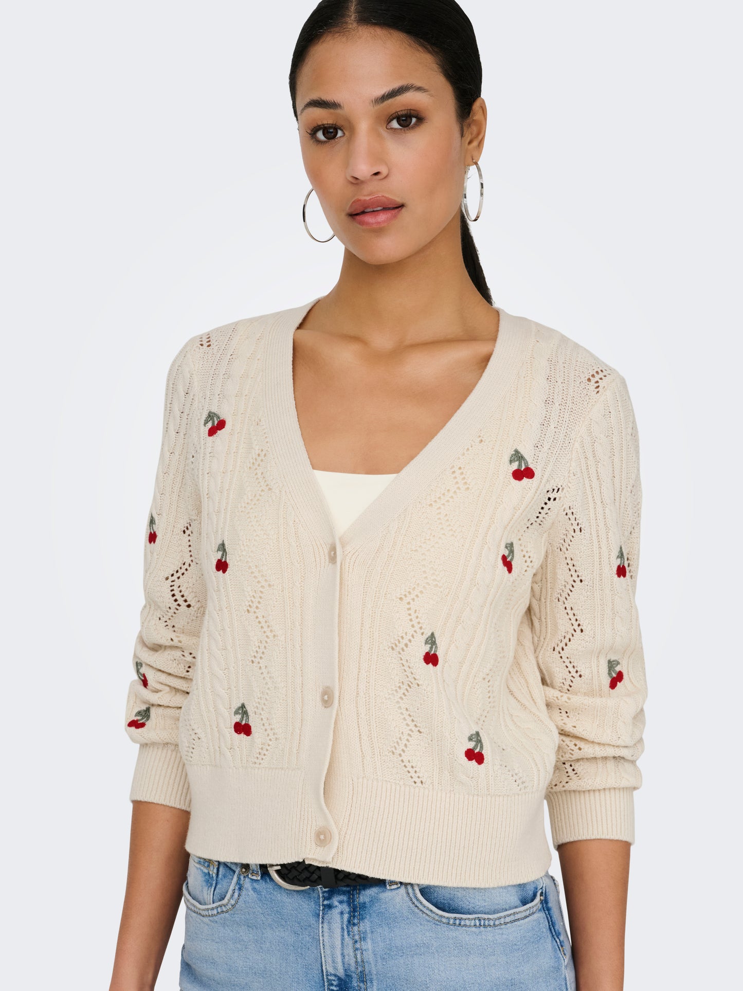 ONLBIRTIE LS EMB V-NECK CARDIGAN NCA KNT