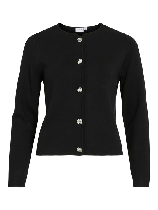 VISWAY O-NECK L/S BUTTON KNIT CARDIGAN