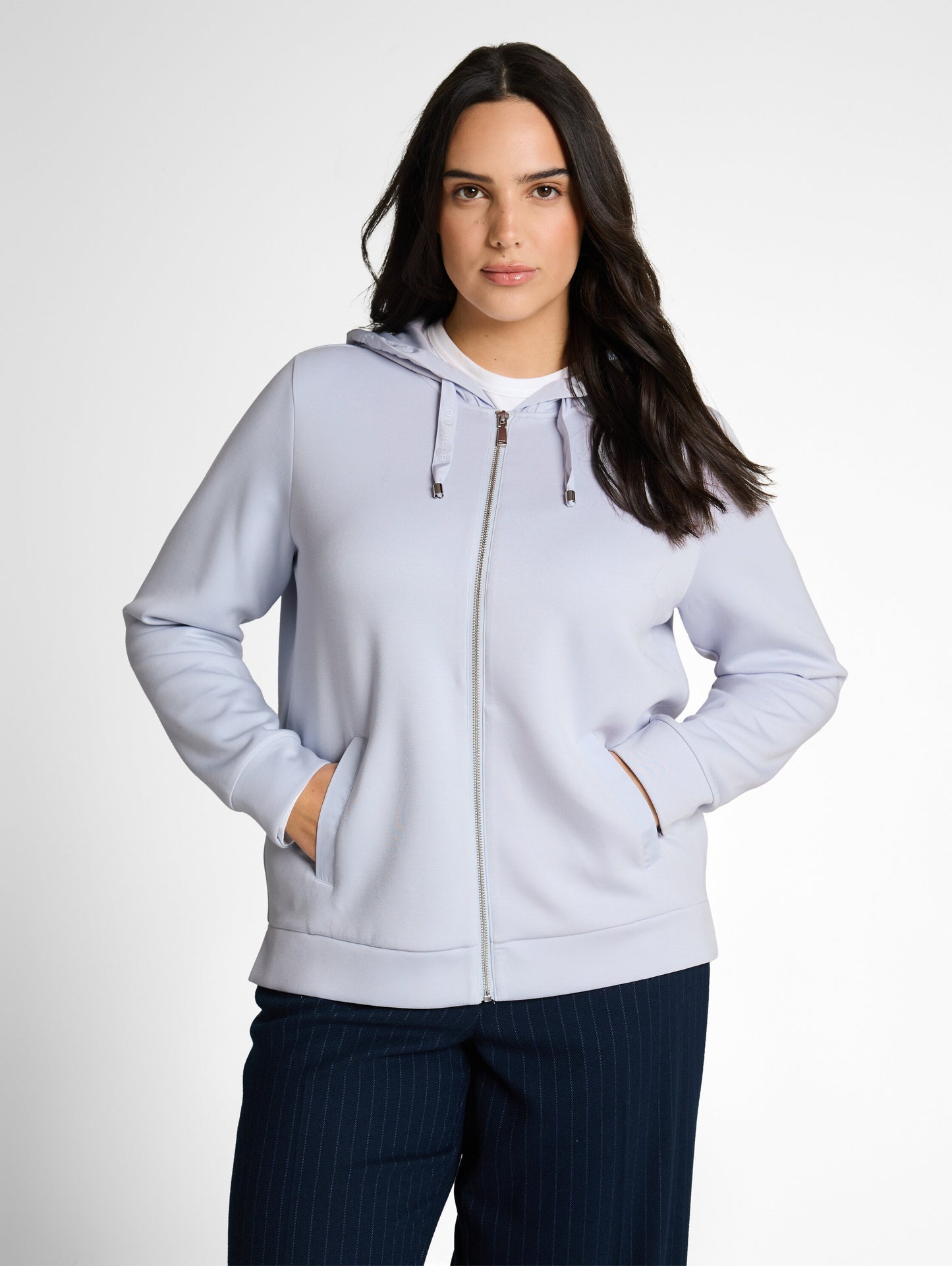 Plus Size - Hoodie Sweatjacke aus Scuba