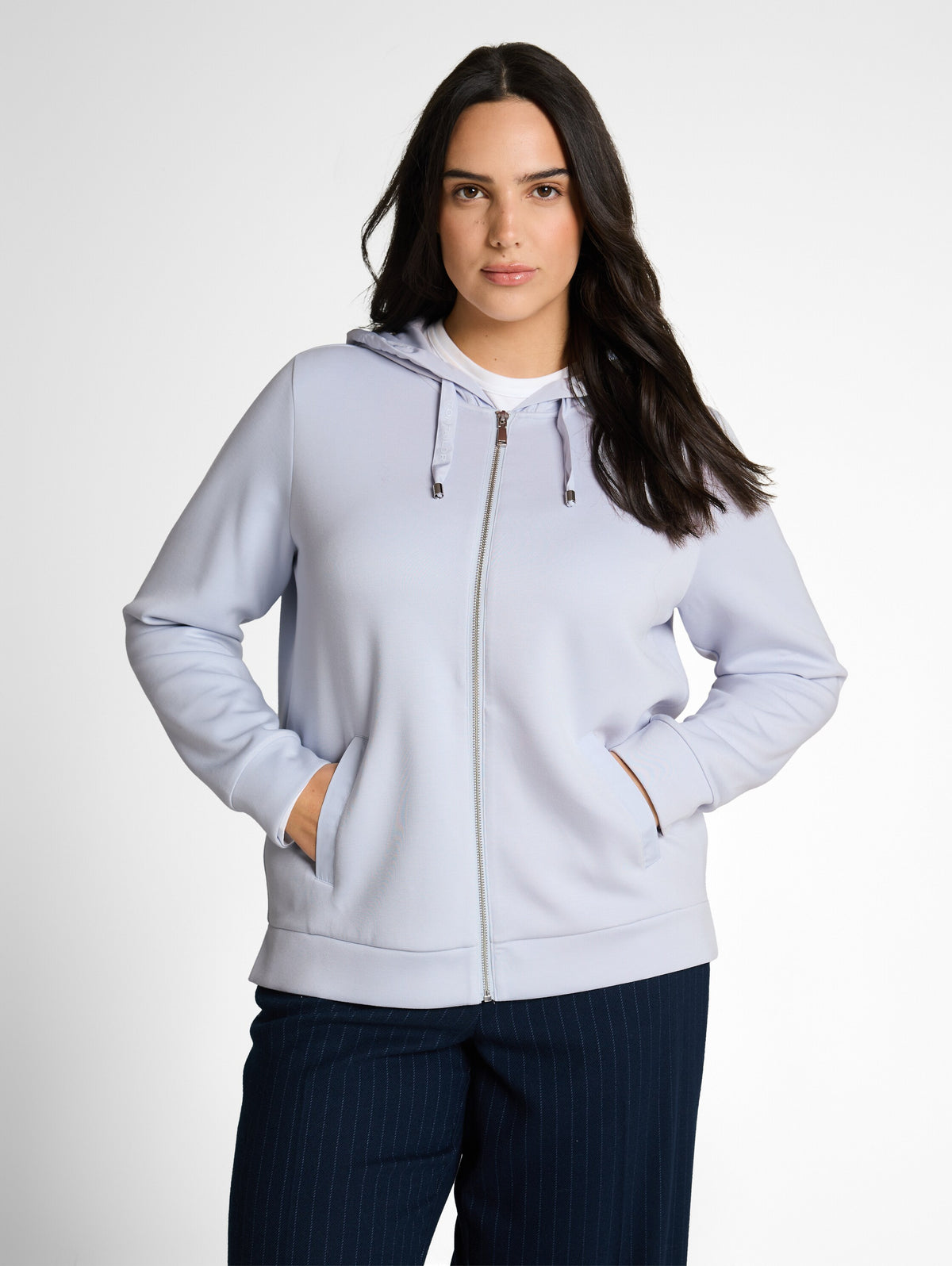 Plus Size - Hoodie Sweatjacke aus Scuba