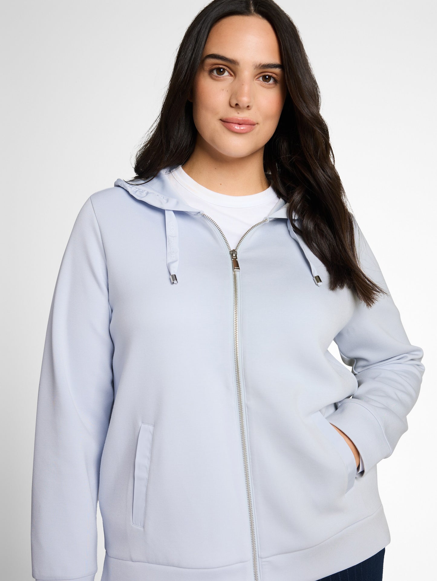 Plus Size - Hoodie Sweatjacke aus Scuba