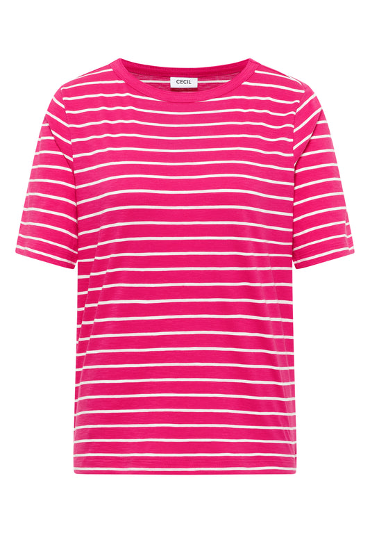 T-Shirt mit Boatneck und Streifen