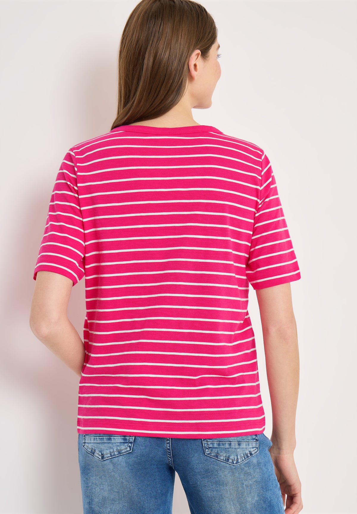 T-Shirt mit Boatneck und Streifen