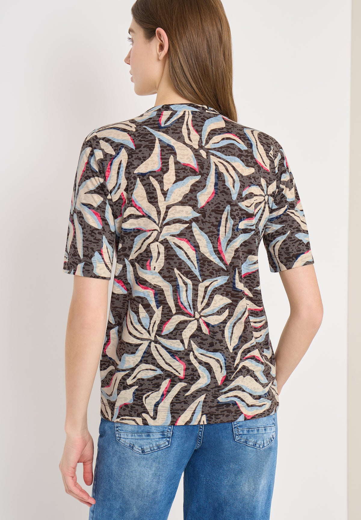 Kurzarm T-Shirt im Ausbrenner-Look