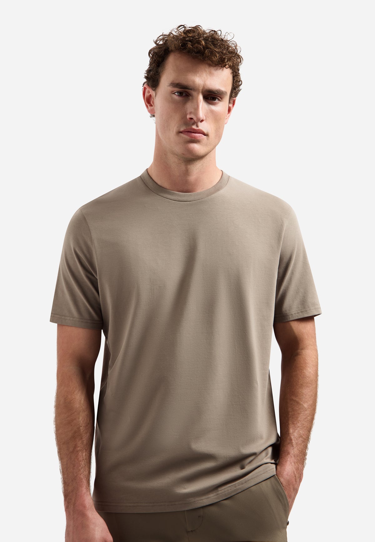 T-Shirt Crewneck Solid Basic Stretch