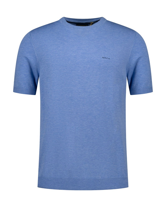 TEE ROUND NECK, COOL BLUE MELANGE