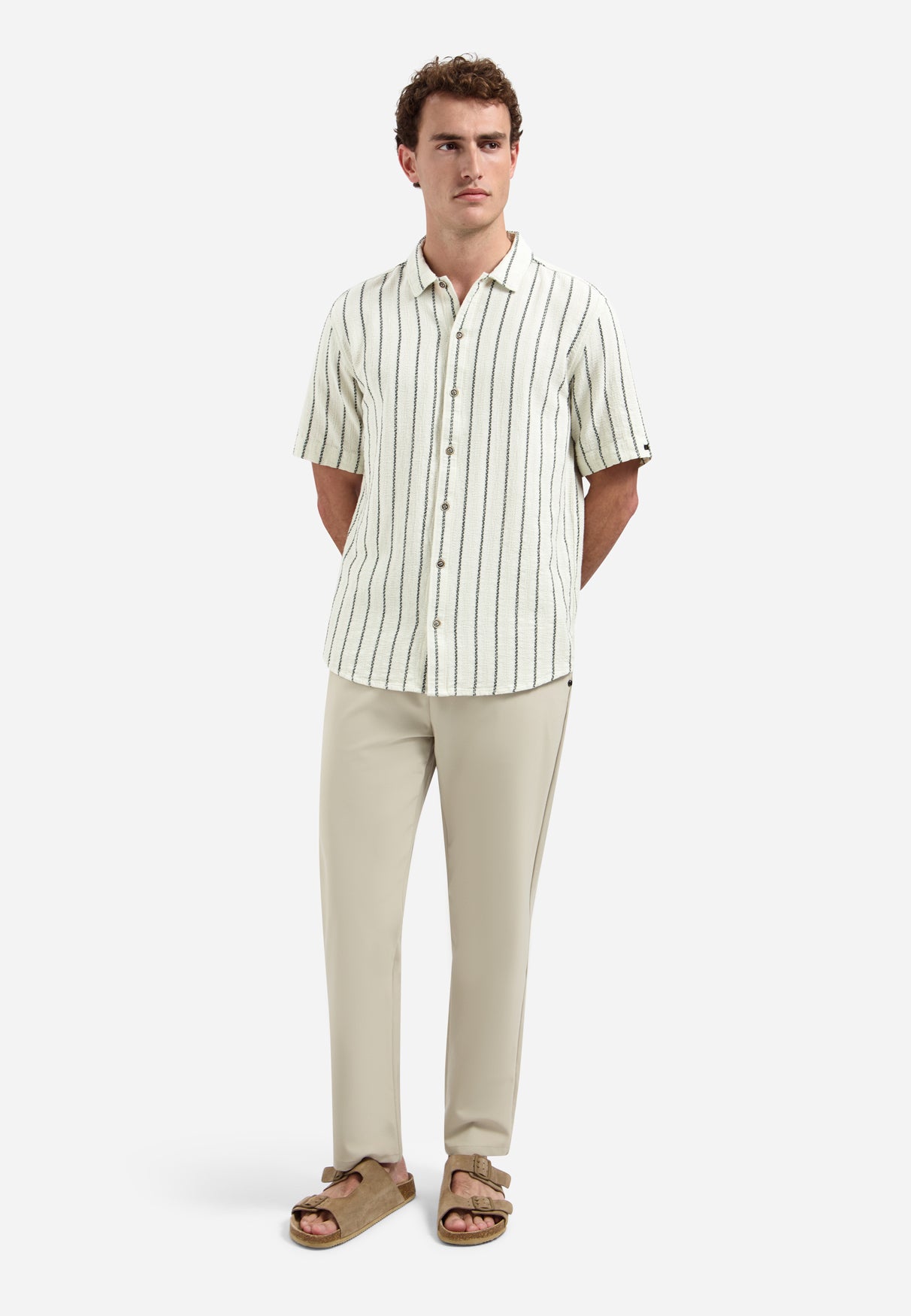 Shirt Short Sleeve Dobby 2Tone Stripe