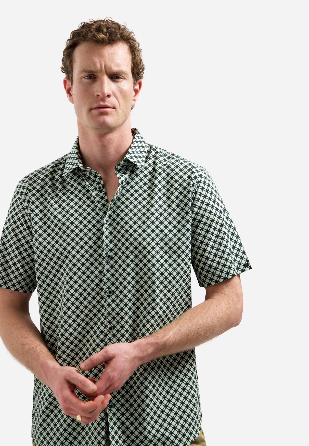 Shirt Short Sleeve Stretch Allover Printed