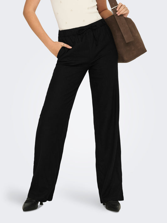 ONLGOA MW LINEN BL PULL-UP PANT CC PNT