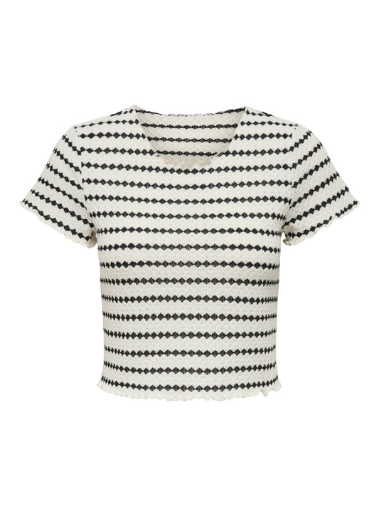 ONLEVA STRIPE S/S TOP CS JRS