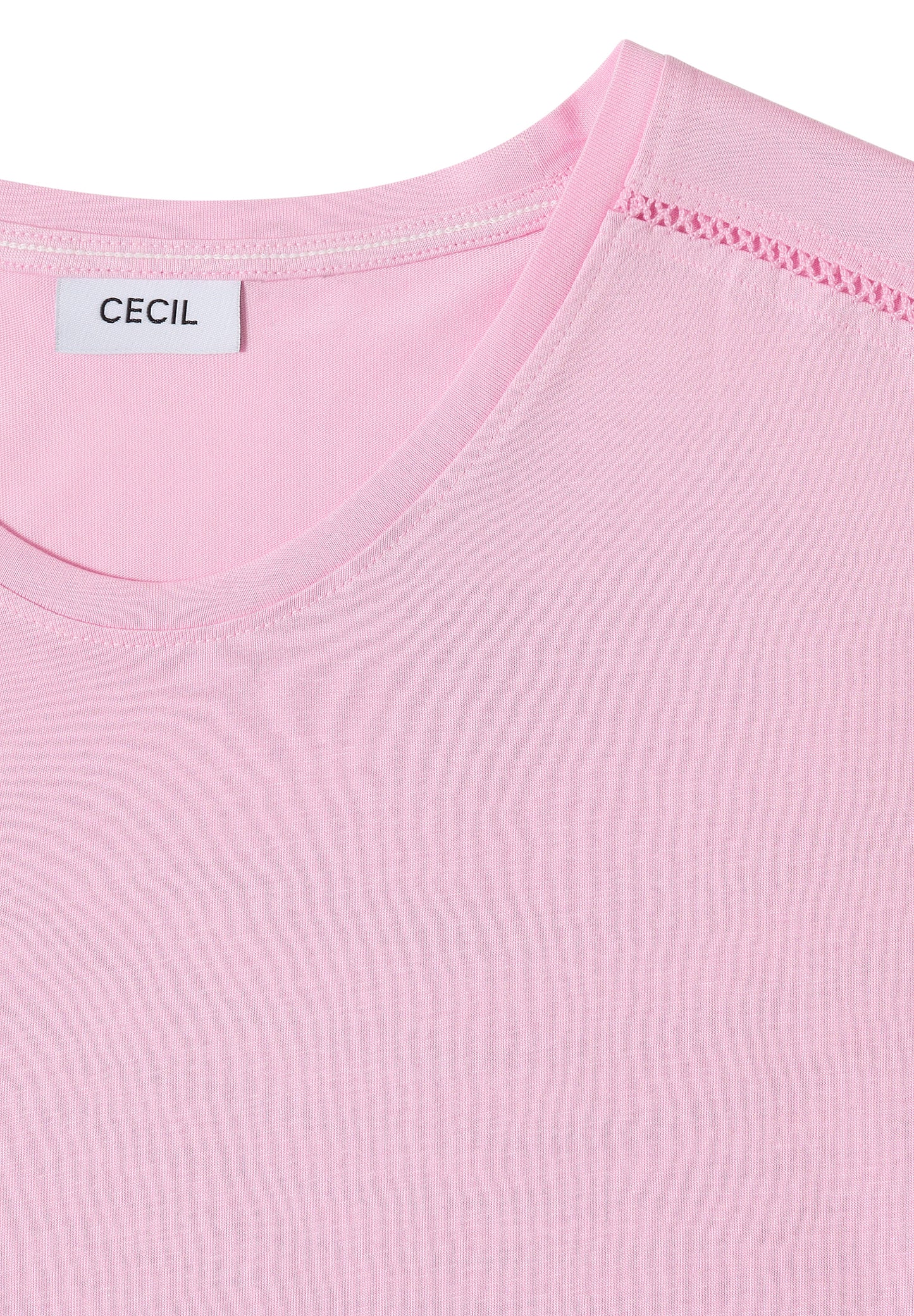 T-Shirt mit V-Neck und Spitzendetail