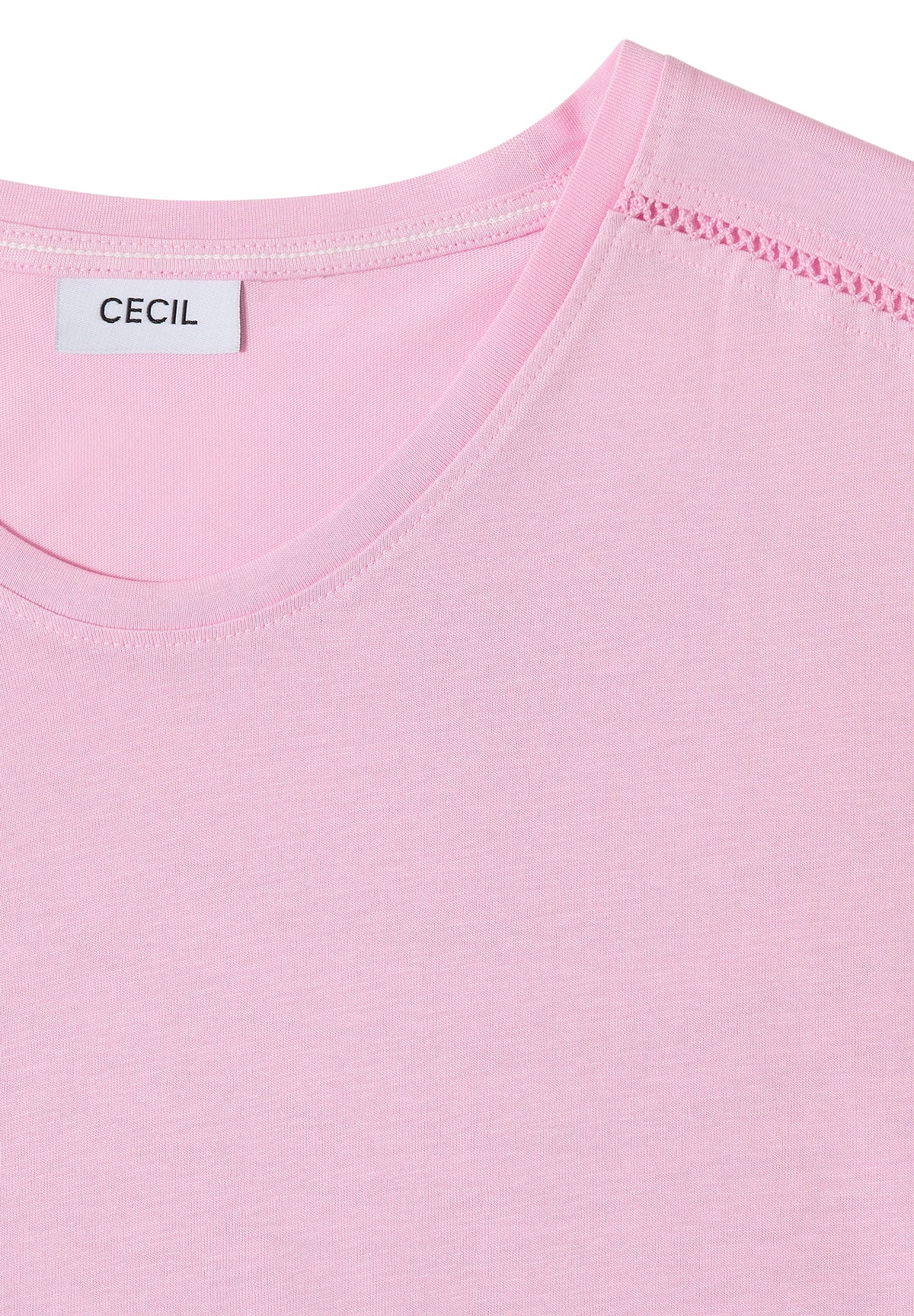 T-Shirt mit V-Neck und Spitzendetail