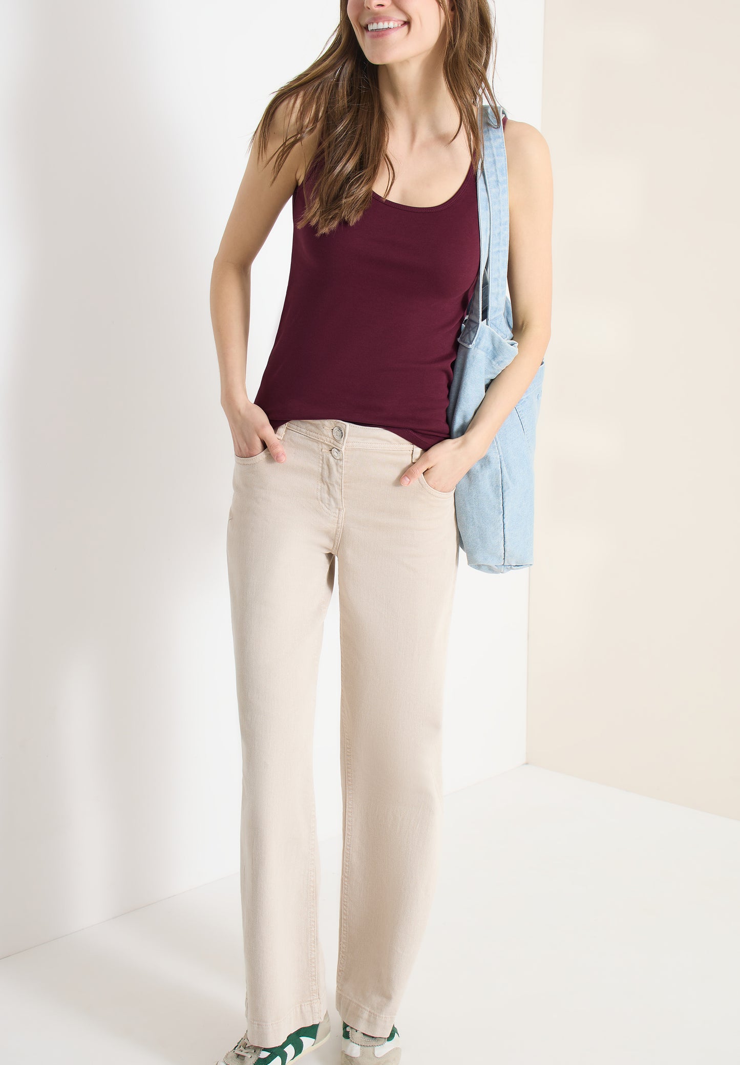 Basic Top mit Rundhals aus Baumwolle