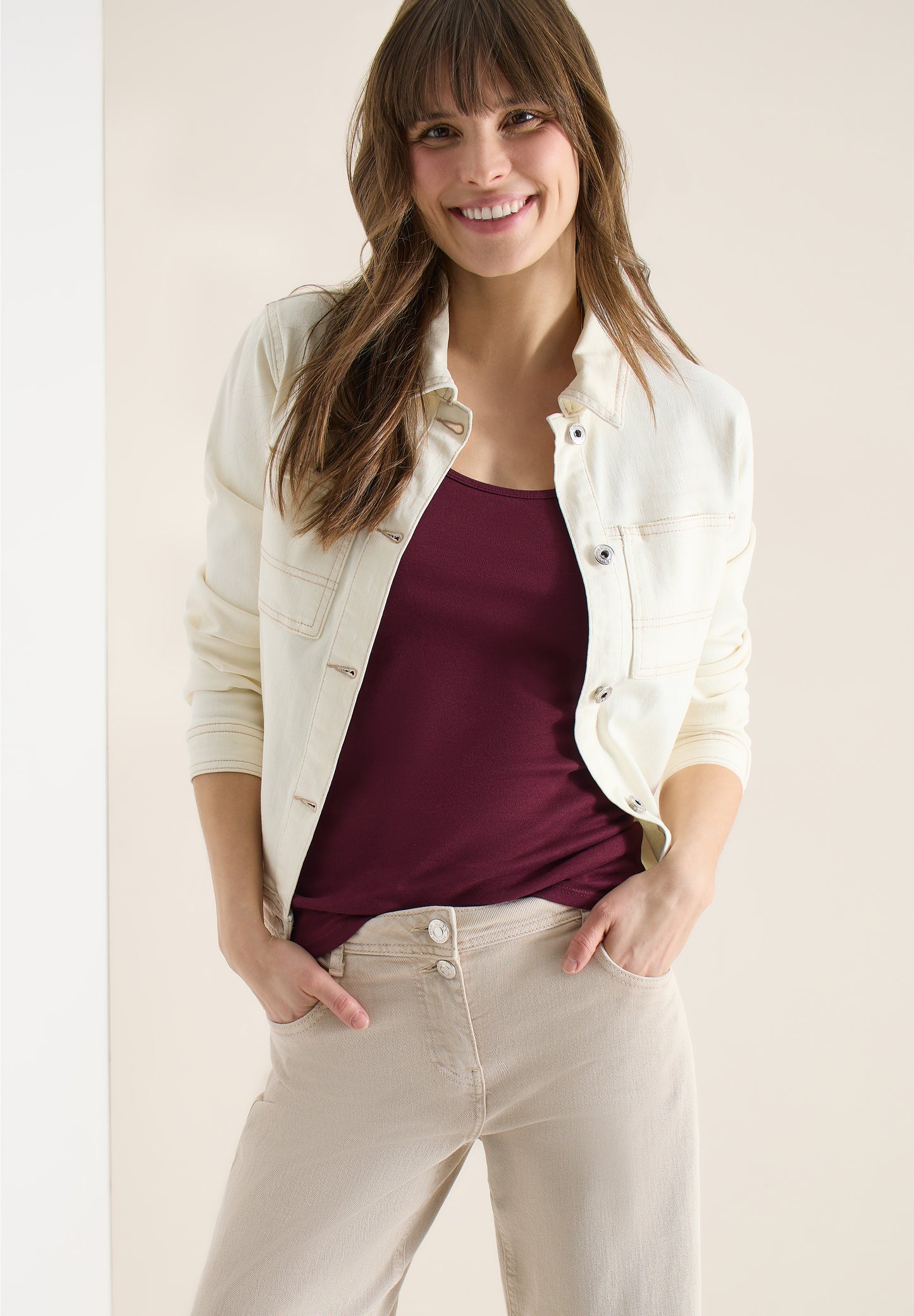 Basic Top mit Rundhals aus Baumwolle