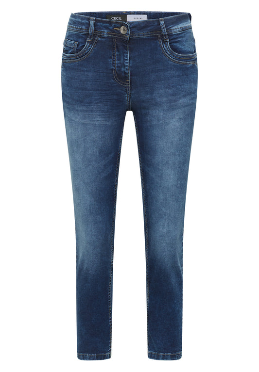 Mid Waist Slim Leg Jeans im Casual Fit