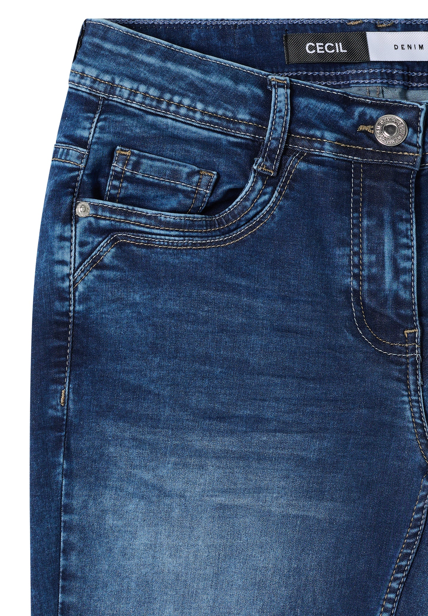 Mid Waist Slim Leg Jeans im Casual Fit