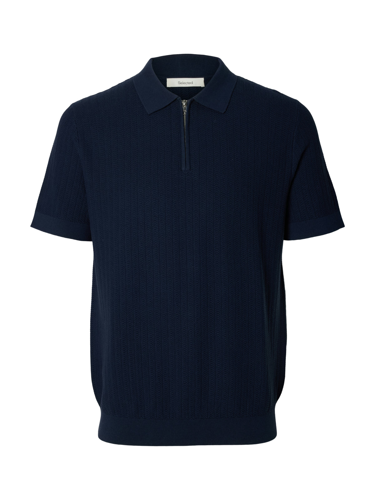 SLMCRAN SS KNIT REG STRUC ZIP POLO NOOS