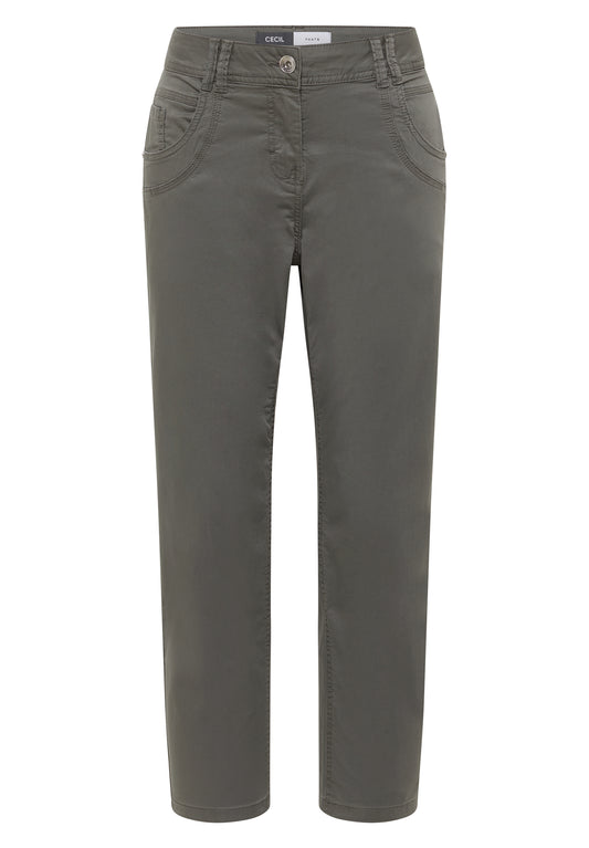 Mid Waist Slim Leg Hose im Casual Fit