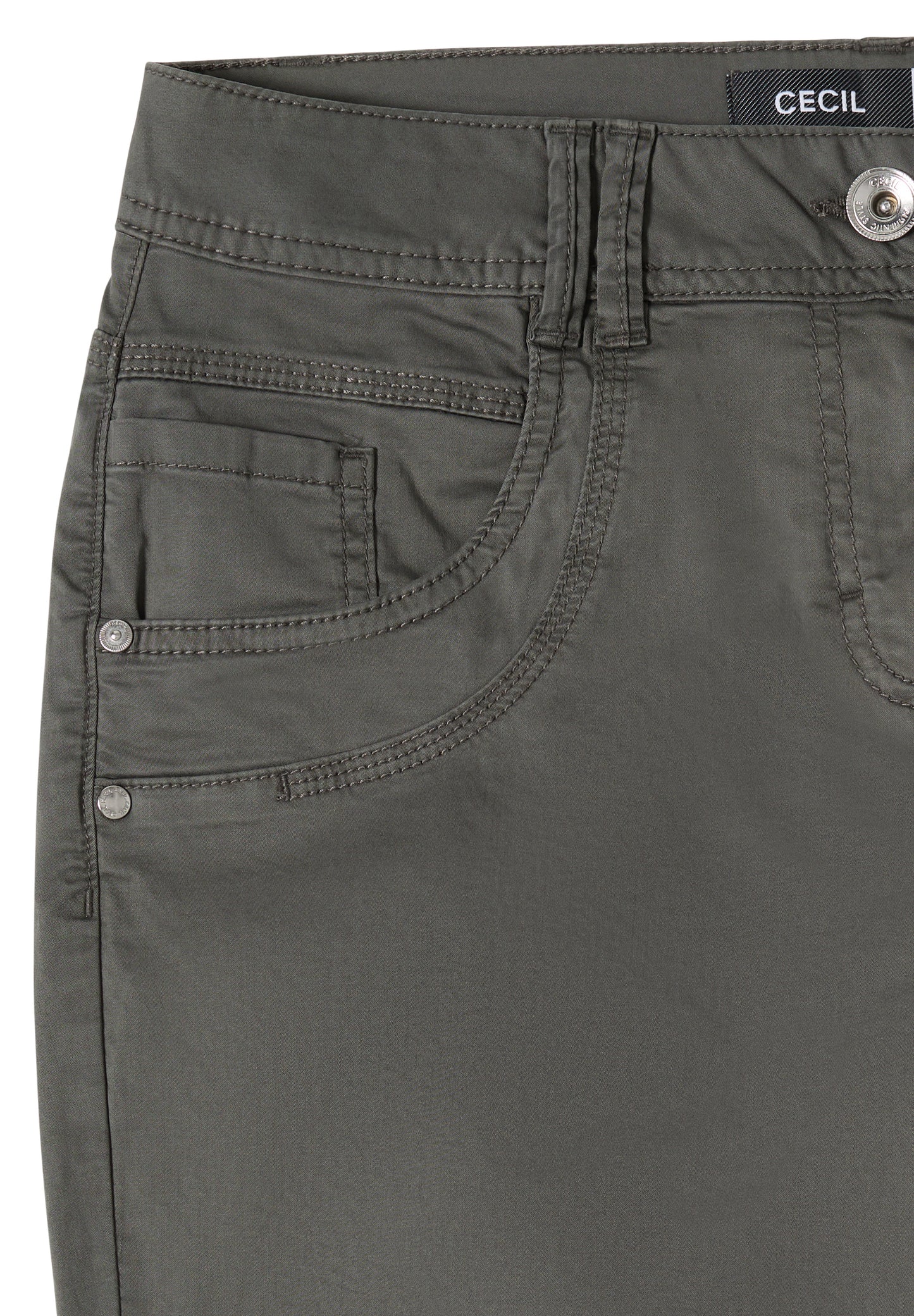 Mid Waist Slim Leg Hose im Casual Fit
