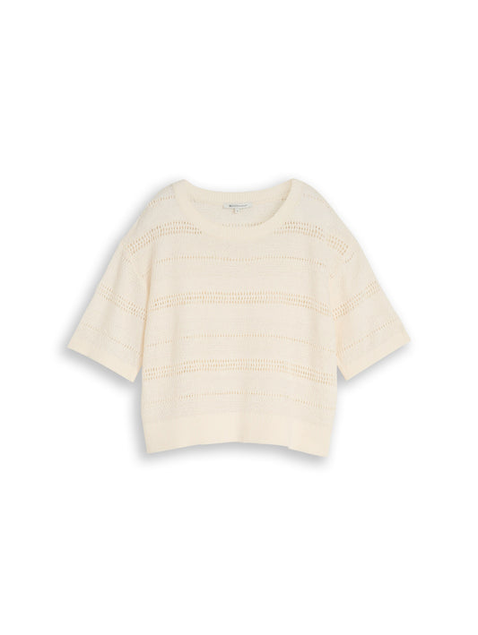 Relaxed Fit Strickpullover mit Lochmuster