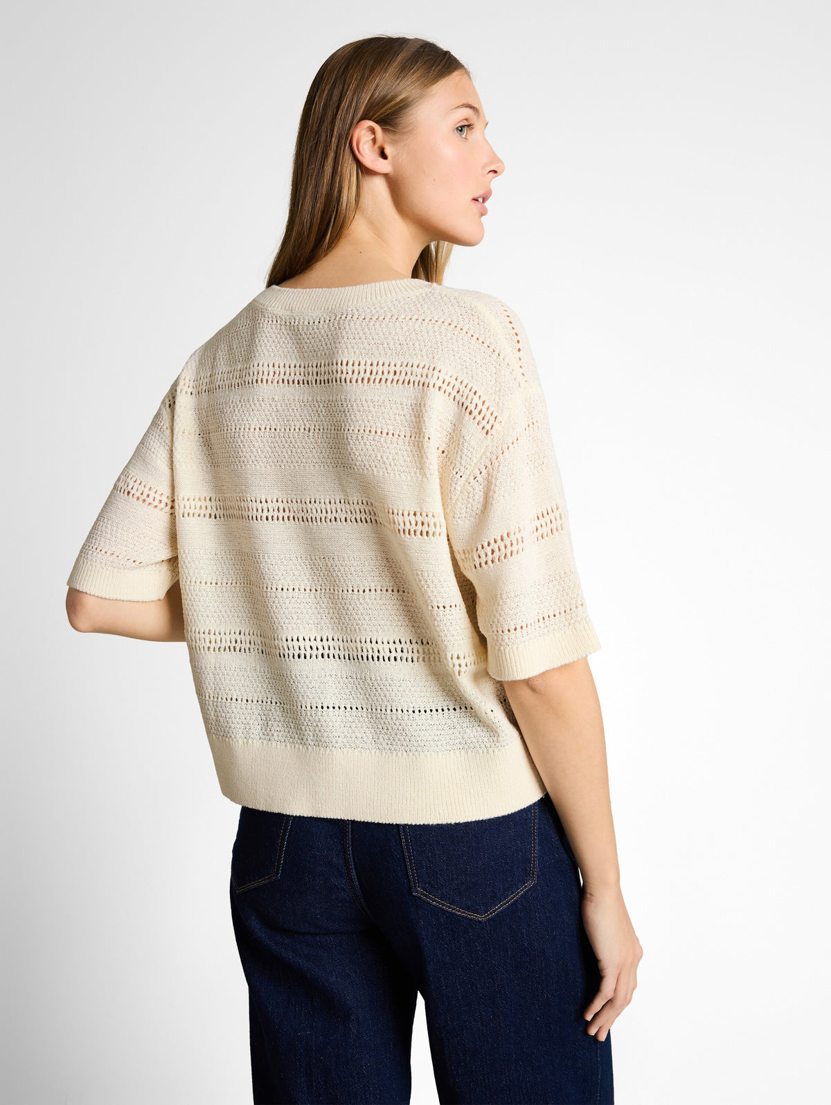 Relaxed Fit Strickpullover mit Lochmuster