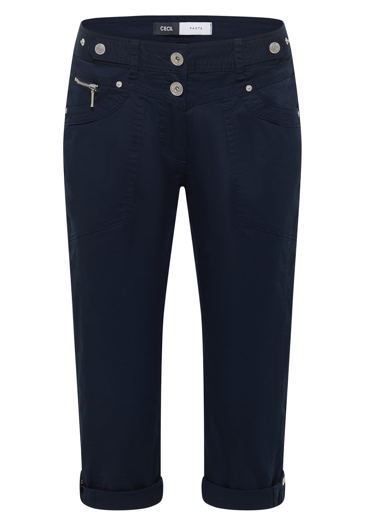 3/4 Mid Waist Casual Fit Hose mit Turn Up