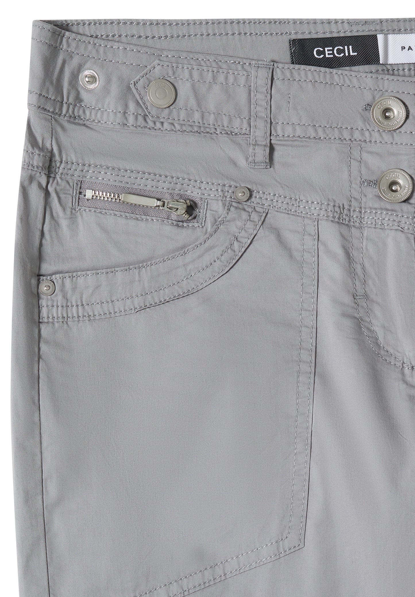 Mid Waist Slim Leg Hose mit Turn-Up