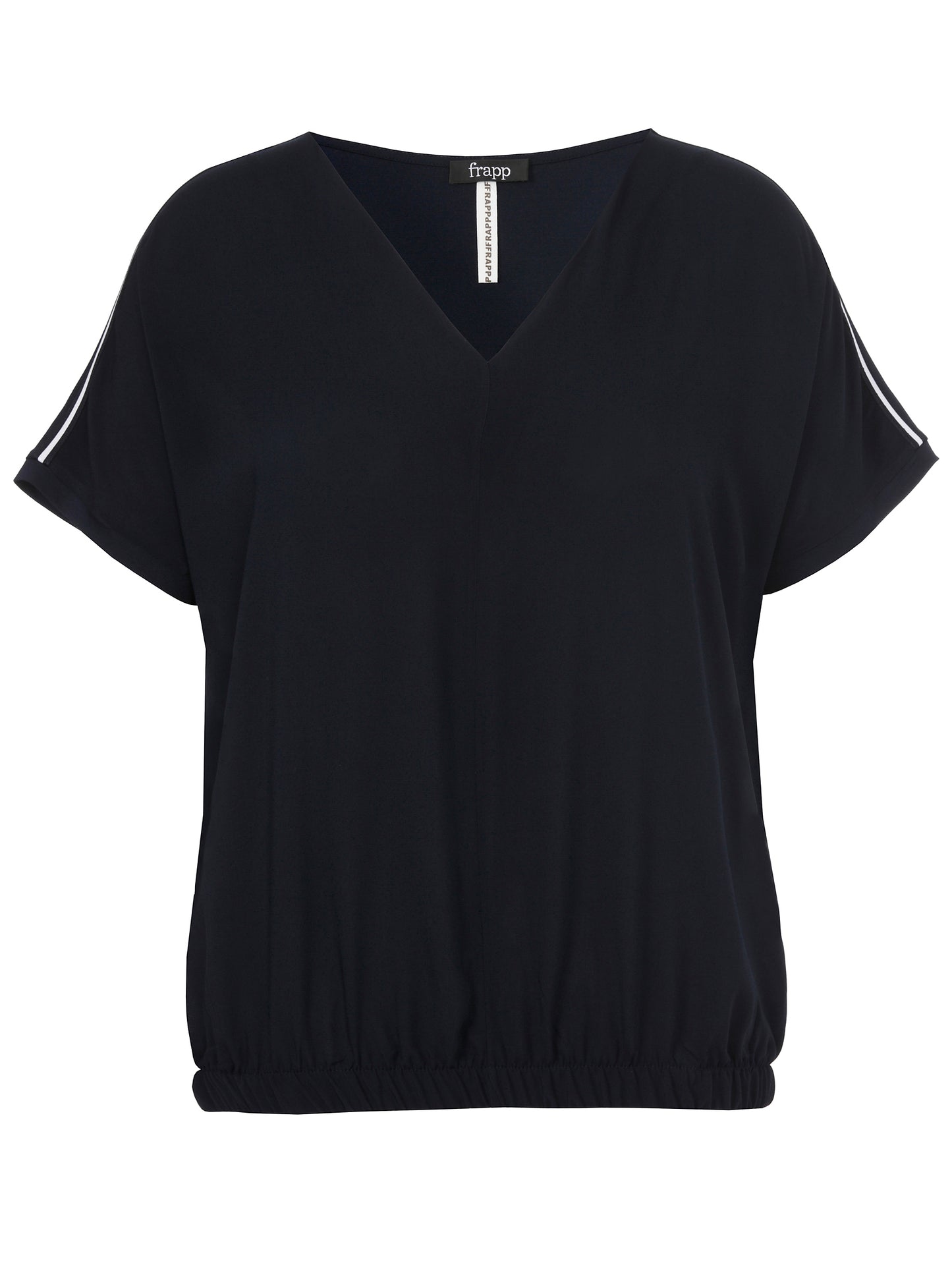 Bluse V-Ausschnitt ohne Arm Materialmix