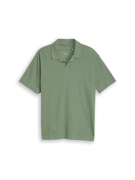 Relaxed Fit Resort Poloshirt mit Waffelstruktur