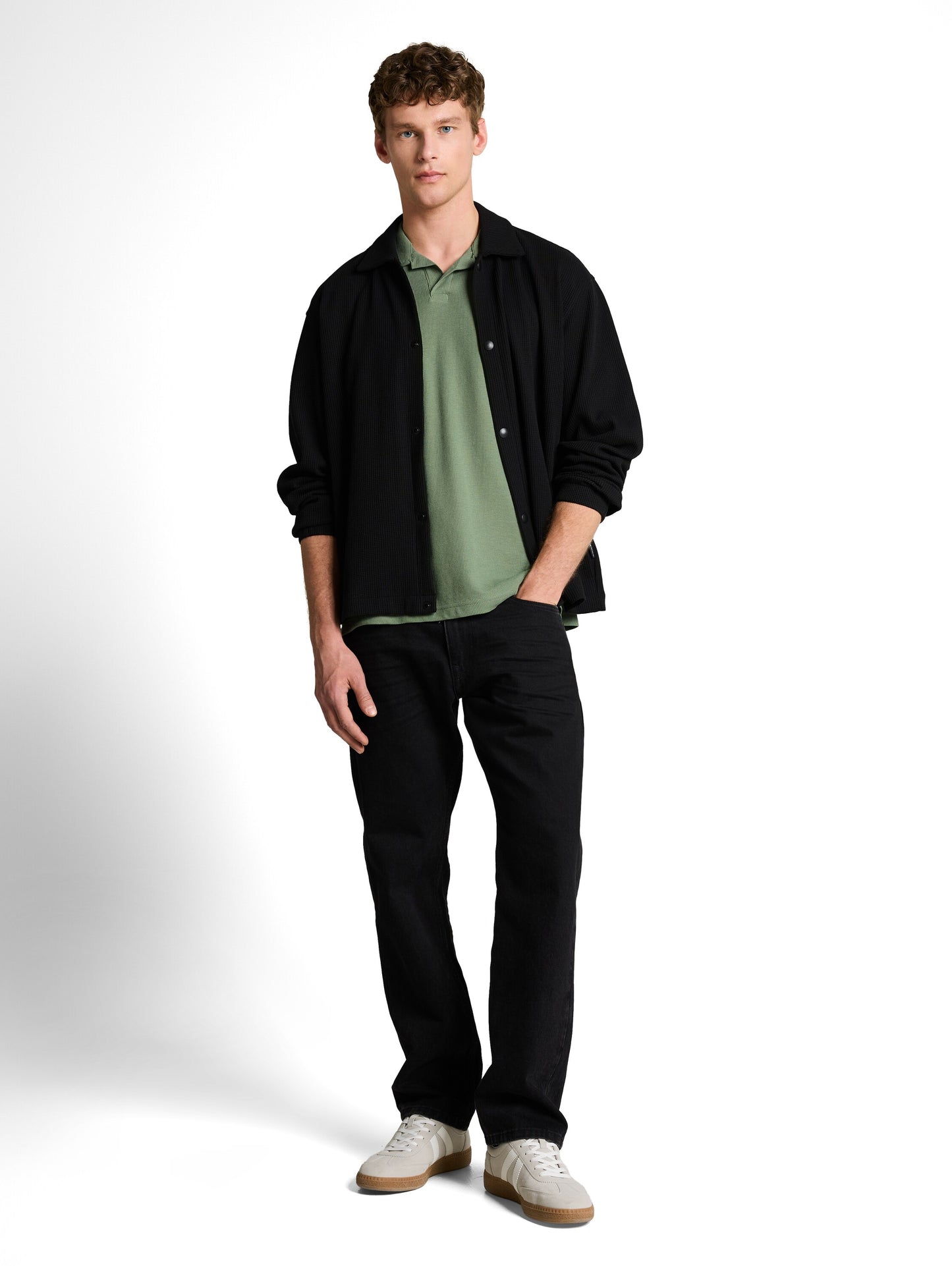Relaxed Fit Resort Poloshirt mit Waffelstruktur