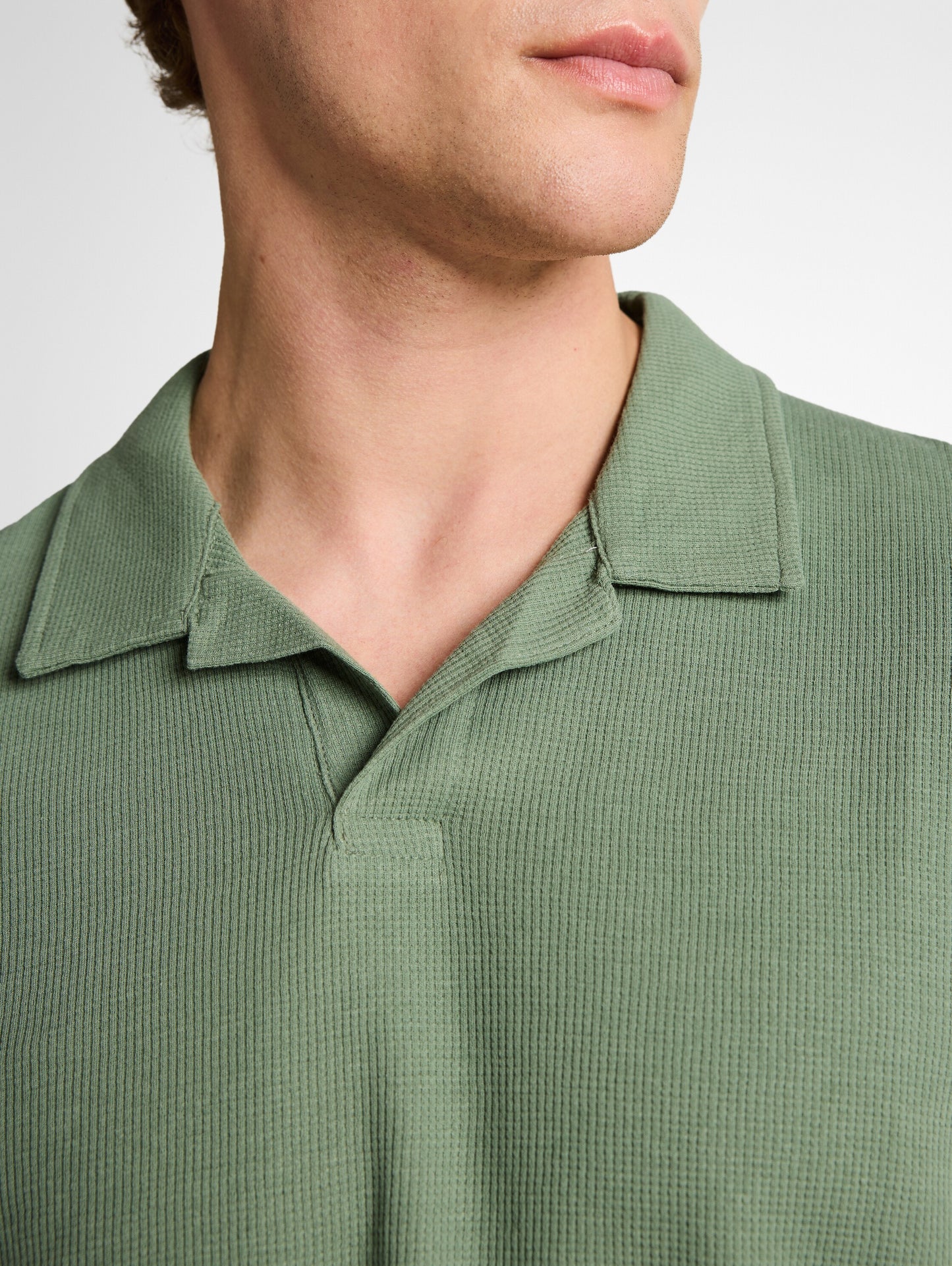 Relaxed Fit Resort Poloshirt mit Waffelstruktur