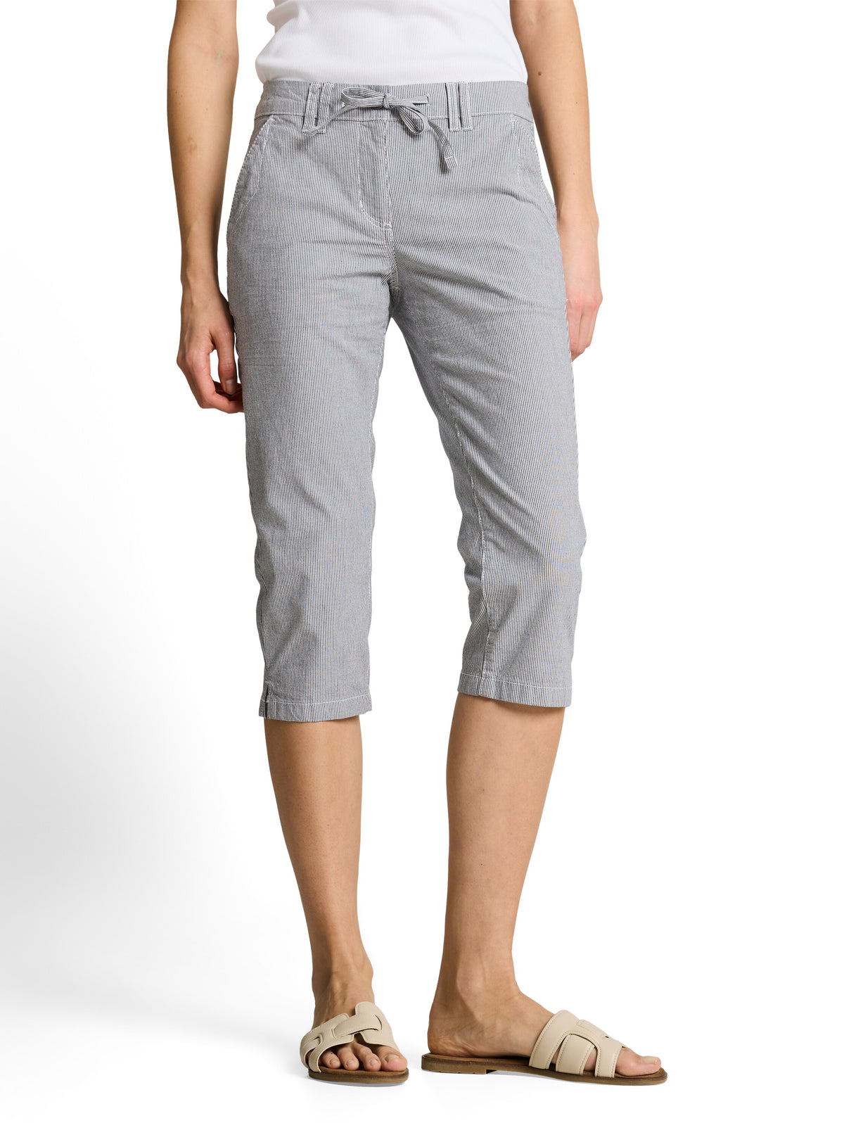 Tapered Relaxed Capri Hose mit Kordelzug