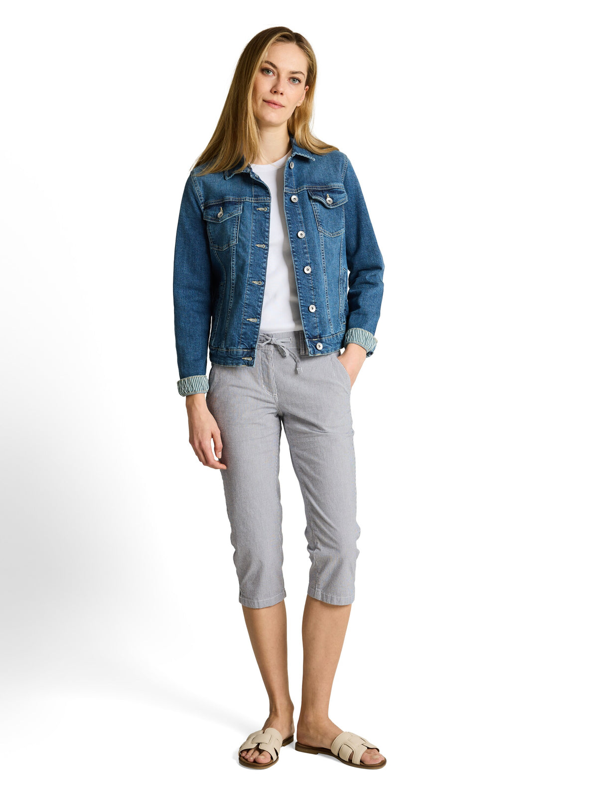 Tapered Relaxed Capri Hose mit Kordelzug