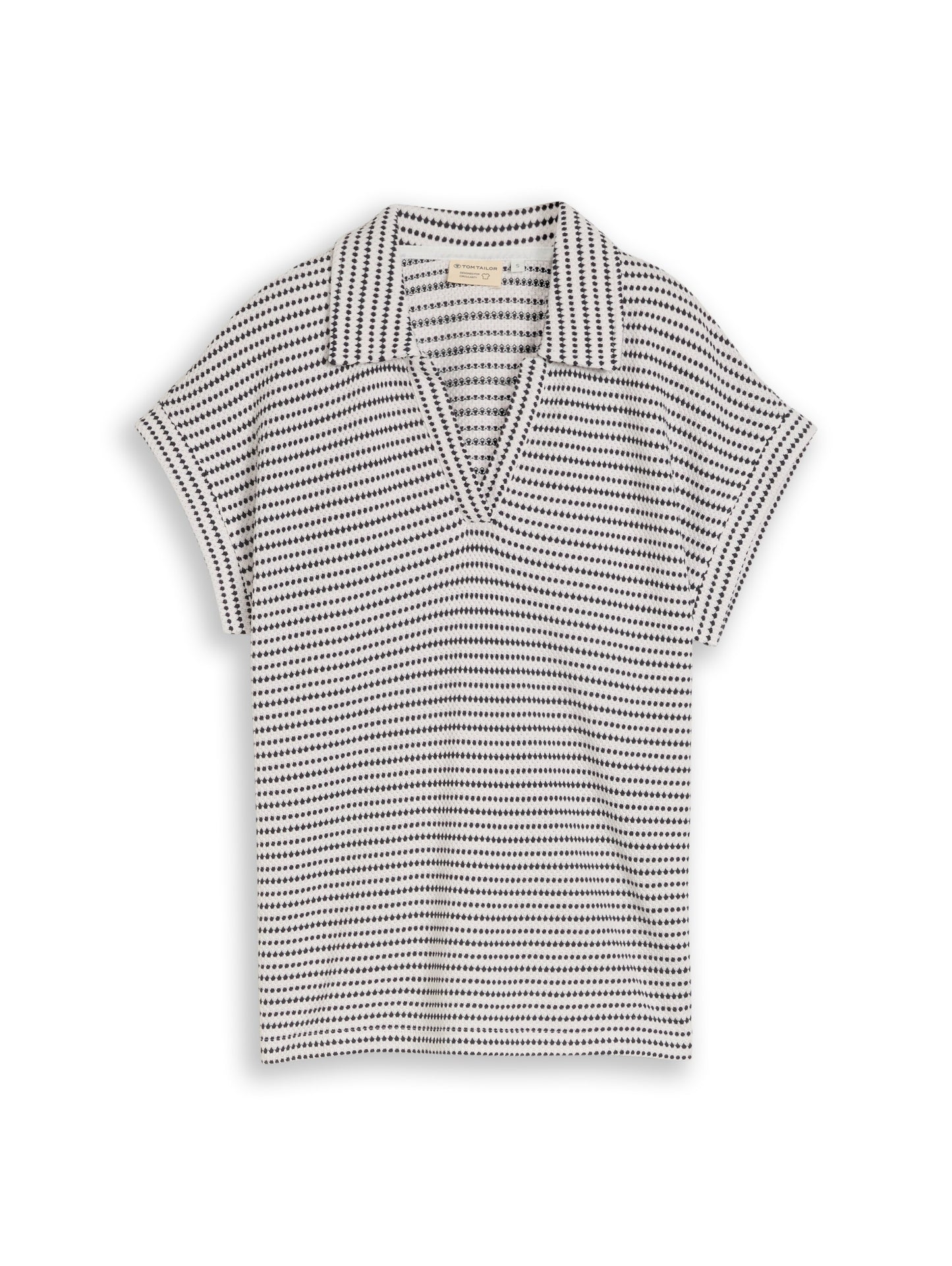 Loose Fit Jacquard T-Shirt mit Polokragen