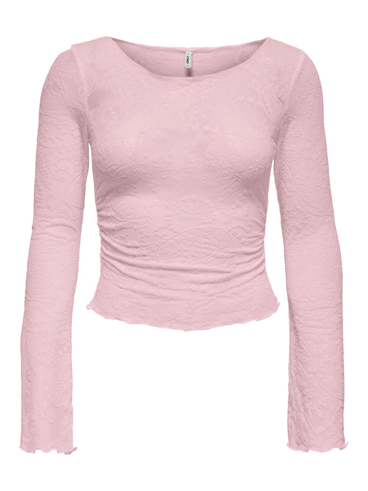 ONLVINNIE L/S BOATNECK RUCHING TOP JRS