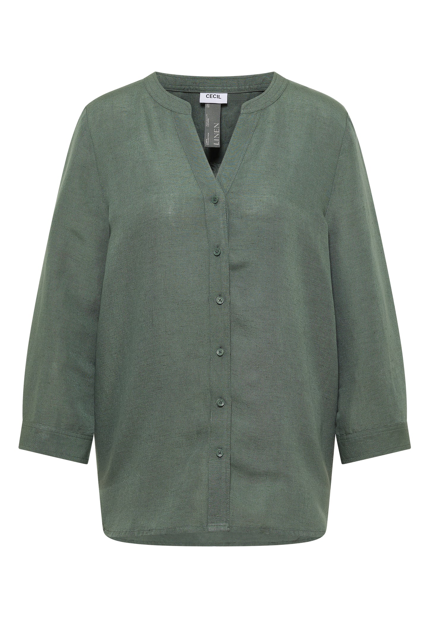 3/4-Arm Bluse aus Leinenmix