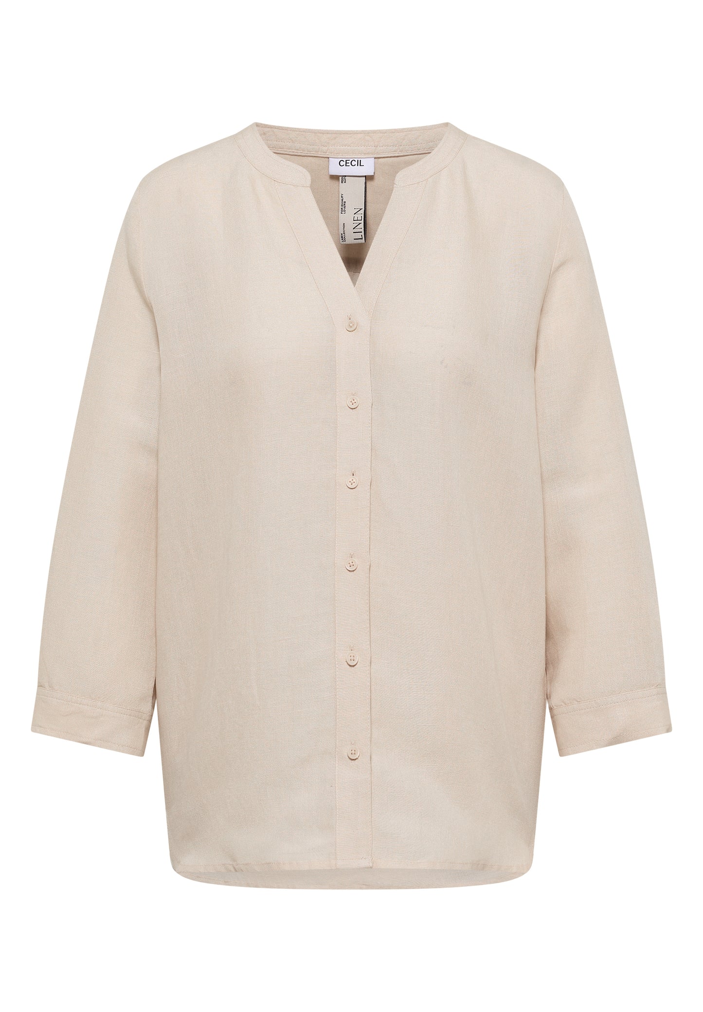 3/4-Arm Bluse aus Leinenmix