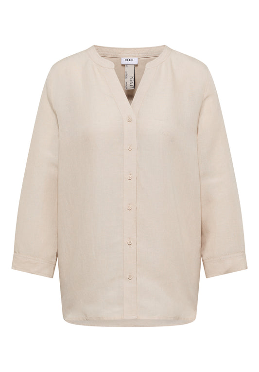 3/4-Arm Bluse aus Leinenmix