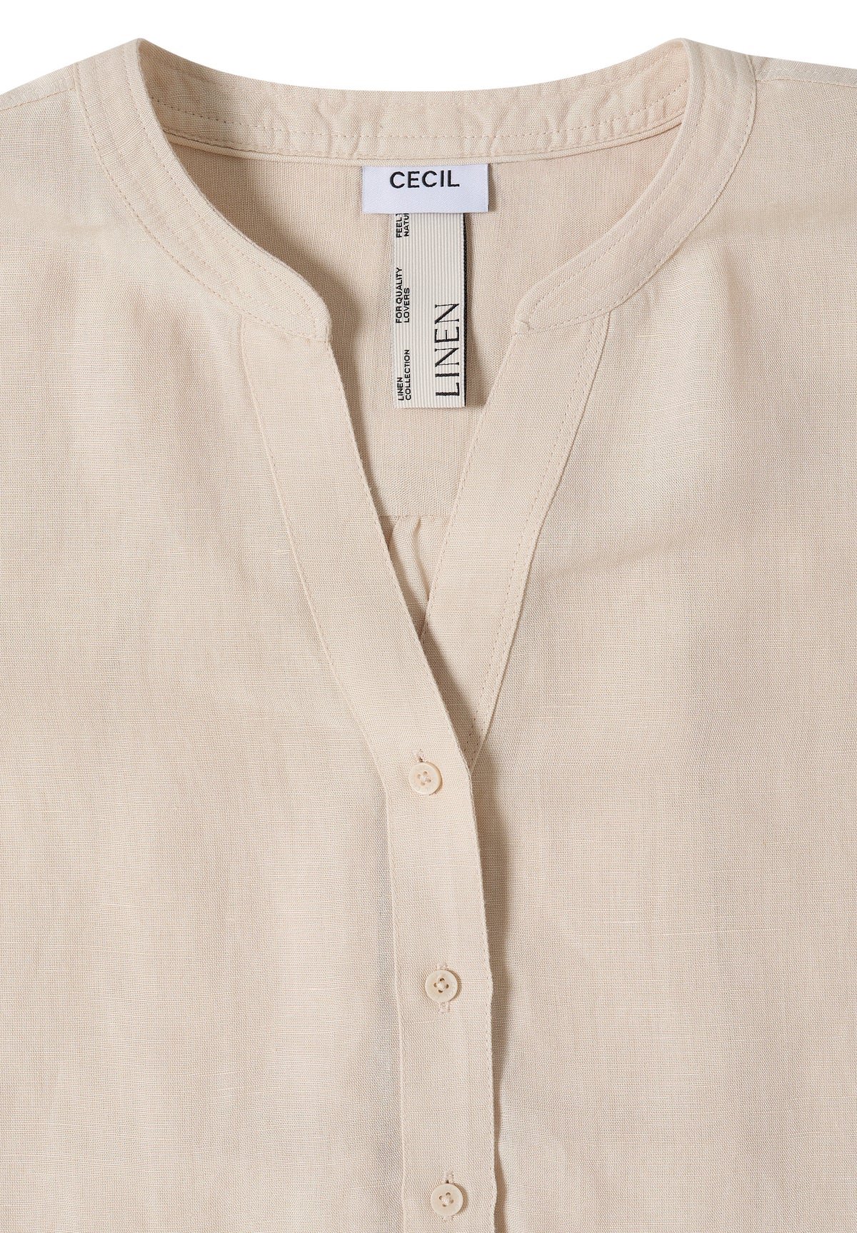 Bluse mit Split Neck aus Leinenmix
