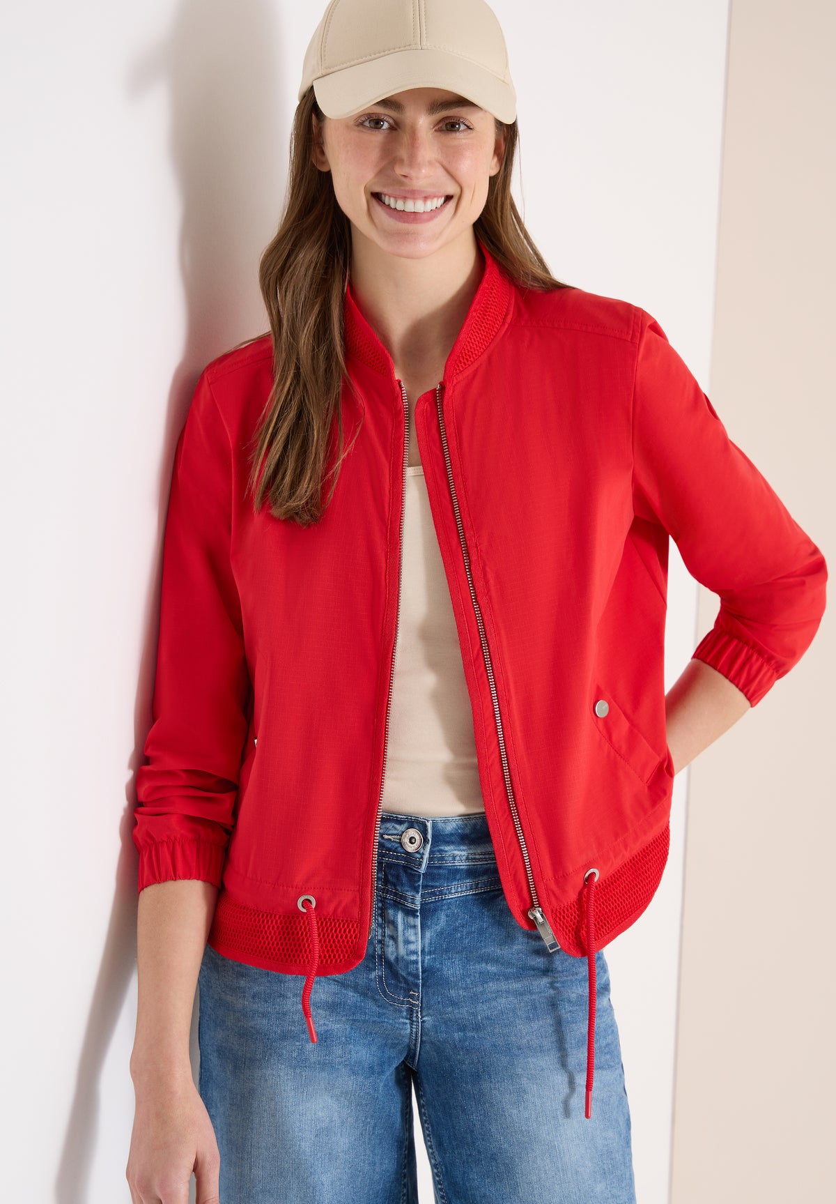 Blouson mit Tunnelzug und Mesh-Details