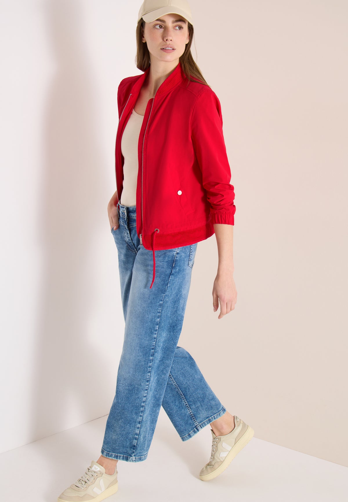 Blouson mit Tunnelzug und Mesh-Details
