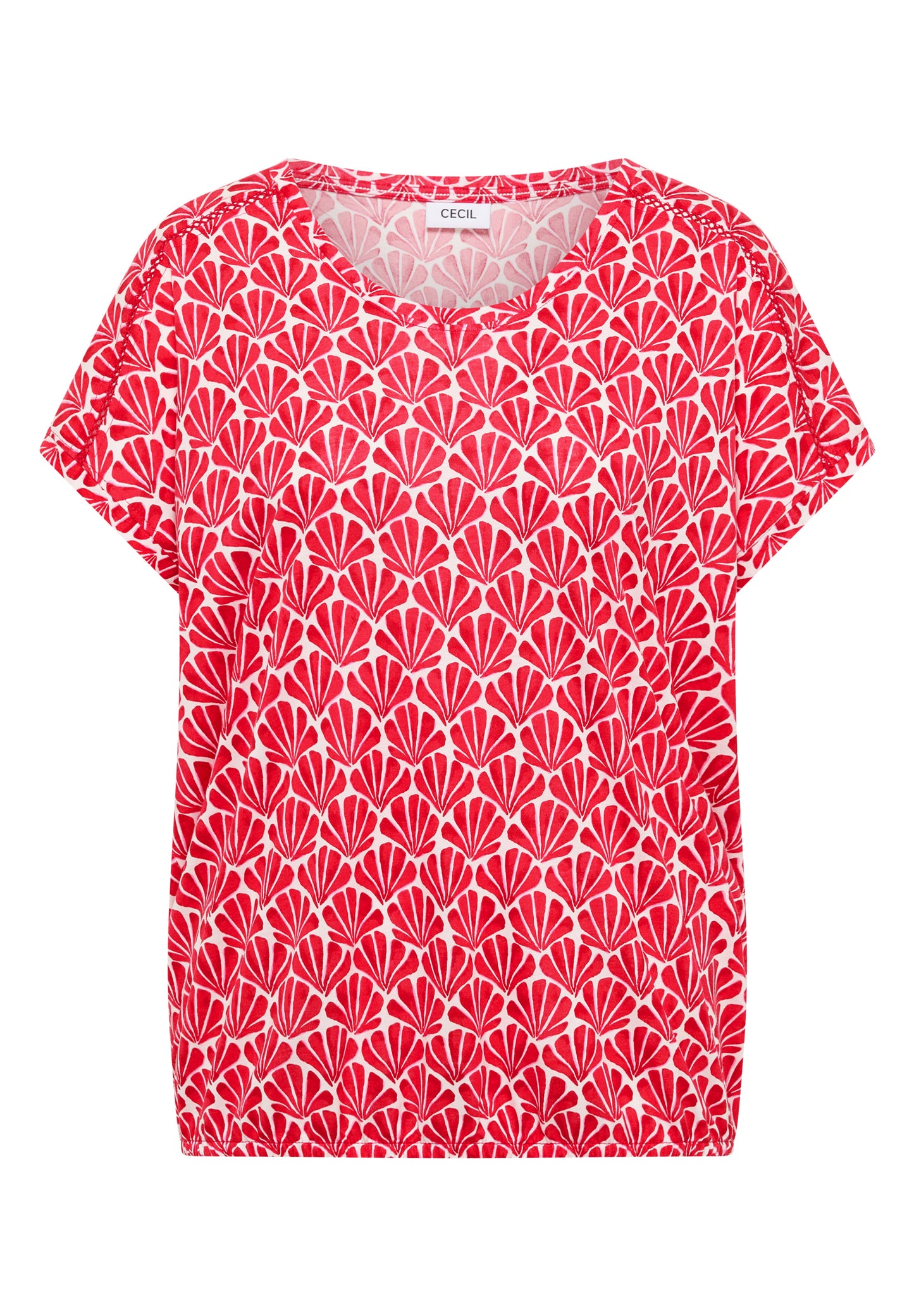 Kurzarm Shirt mit Spitzendetail