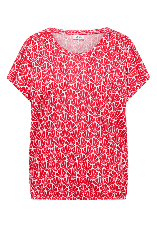 Kurzarm Shirt mit Spitzendetail