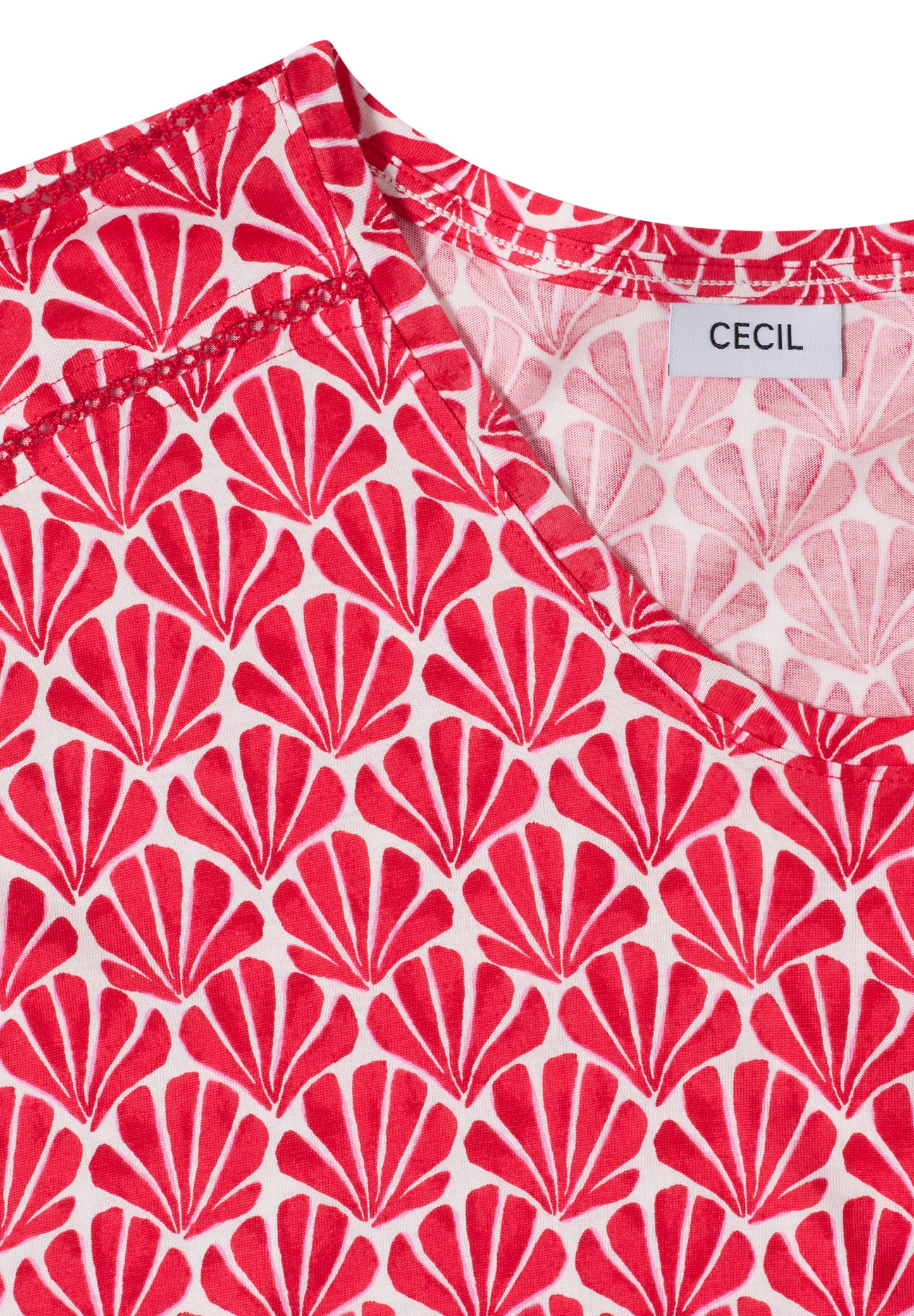 Kurzarm Shirt mit Spitzendetail