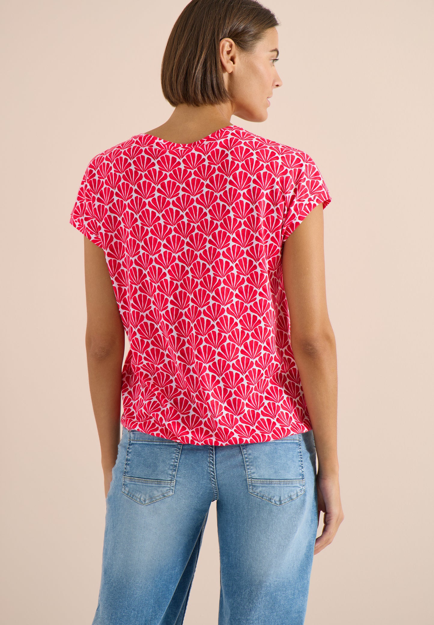Kurzarm Shirt mit Spitzendetail